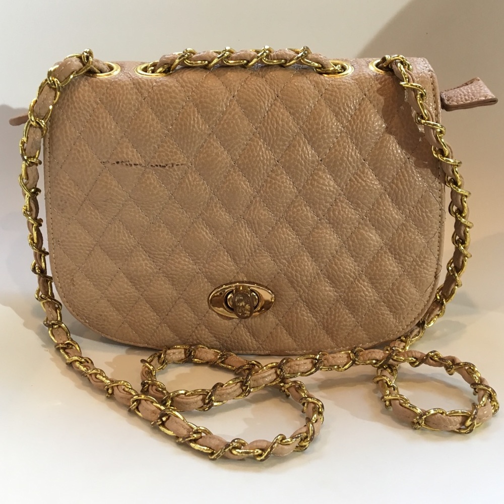 Tan quilted Crossbody Bag - Picture 2 of 8